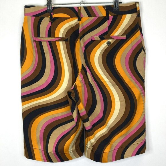 Loudmouth Golf Shorts Mens Size 34 Retro Mod Swirl Flat Front Chino 11" Inseam - Picture 2 of 3